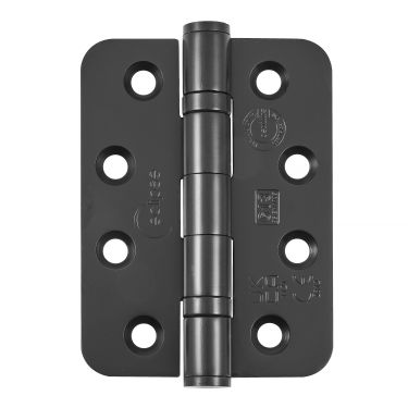Click Here To Enlarge This Photo Of Eclipse 14869BLK Grade 13 Matt Black &lpar;Stainless Steel&rpar; Ball Bearing Radius Corner Hinges 102 x 76 x 3mm
