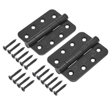 Click Here To Enlarge This Photo Of Eclipse 14869BLK Grade 13 Matt Black &lpar;Stainless Steel&rpar; Ball Bearing Radius Corner Hinges 102 x 76 x 3mm