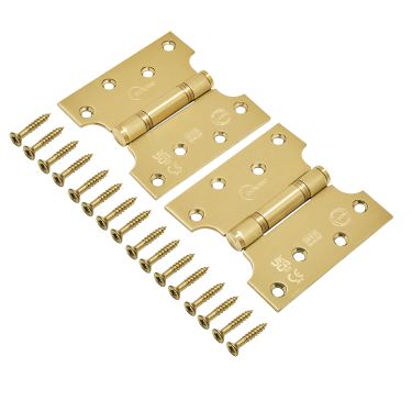 Click Here To Enlarge This Photo Of Eclipse 14989SBP Grade 13 Satin Brass &lpar;Stainless Steel&rpar; Parliament Hinges 102 x 51 x 102mm
