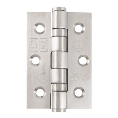 Click Here To Enlarge This Photo Of Eclipse 14852G316 Grade 7 Satin Stainless Steel &lpar;SUS-316&rpar; Ball Bearing Hinges 76 x 51 x 2mm