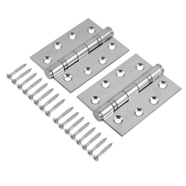 Click Here To Enlarge This Photo Of Eclipse 14884 Grade 13 Polished Stainless Steel &lpar;SUS-316&rpar; Ball Bearing Hinges 102 x 76 x 3mm