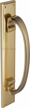 Click Here To Enlarge This Photo Of V1162-PB Heritage Brass Door Pull Handle on Plate Polished Brass Finish