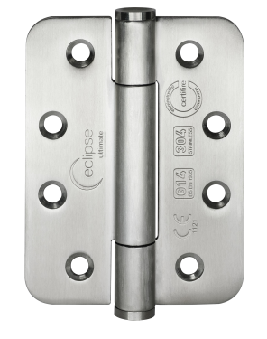 Click Here To Enlarge This Photo Of Eclipse 14332 Grade 14 Satin Stainless Steel &lpar;SS201&rpar; Concealed Bearing Radius Hinges 102 x 76 x 3mm