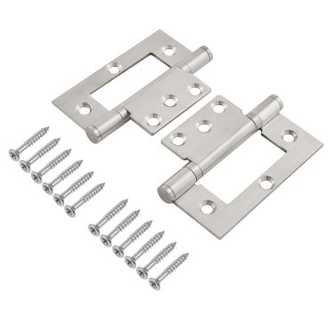 Click Here To Enlarge This Photo Of Eclipse 14949 Satin Stainless Steel Ball Bearing Flush Hinges 102 x 70 x 2&period;5mm