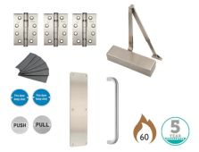 Eclipse 24460 Commercial Passage Way Non-Locking Fire Door Pack &lpar;FD30&sol;60&rpar; Satin Stainless Steel