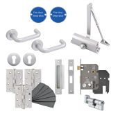 Eclipse 24451 Contractors Passage Way Sash-Locking Fire Door Pack &lpar;FD30&sol;60&rpar; Aluminium