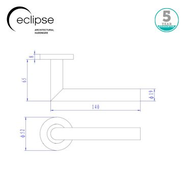 Click Here To Enlarge This Photo Of Eclipse 34417 Satin&sol;Polished Stainless Steel Dual Finish 19mm Mitred Lever on Round Rose Set