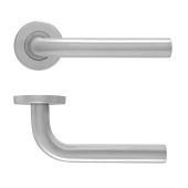 Eclipse 34438 Satin Stainless Steel 19mm Straight Lever on Round Rose Set
