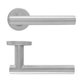 Eclipse 34436 Satin Stainless Steel 19mm Straight T Bar Lever on Round Rose Set