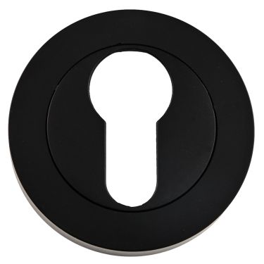 Click Here To Enlarge This Photo Of Eclipse 62263 Matt Black Euro Profile Escutcheon on Round Rose &lpar;Freestyle Range&rpar;