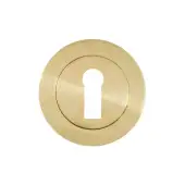 Eclipse 62861 Satin Brass Standard Keyway Escutcheon on Round Rose &lpar;Freestyle Range&rpar;
