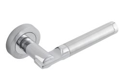 Eclipse 63107 Polished&sol;Satin Chrome 'Elettra' Lever on Round Rose Set &lpar;Insignia Range&rpar;