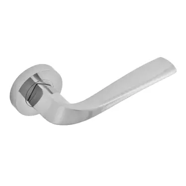 Click Here To Enlarge This Photo Of Eclipse 63222 Satin Nickel 'Lanza' Lever on Round Rose Set &lpar;Insignia Range&rpar;