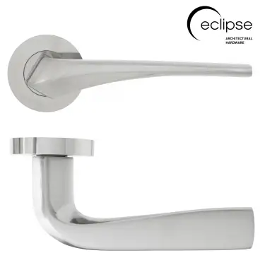 Click Here To Enlarge This Photo Of Eclipse 63222 Satin Nickel 'Lanza' Lever on Round Rose Set &lpar;Insignia Range&rpar;