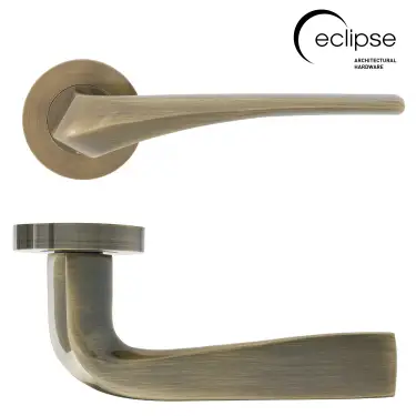 Click Here To Enlarge This Photo Of Eclipse 63225 Antique Bronze 'Lanza' Lever on Round Rose Set &lpar;Insignia Range&rpar;