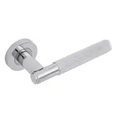 Eclipse 63230 Polished Chrome Knurled Lever on Round Rose Set &lpar;Insignia Range&rpar;