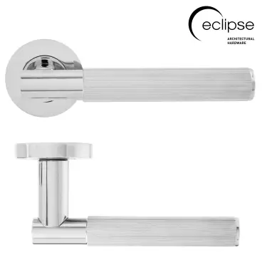 Click Here To Enlarge This Photo Of Eclipse 63240 Polished Chrome 'Linear' Lever on Round Rose Set &lpar;Insignia Range&rpar;