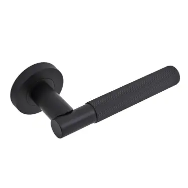 Click Here To Enlarge This Photo Of Eclipse 63241 Matt Black 'Linear' Lever on Round Rose Set &lpar;Insignia Range&rpar;