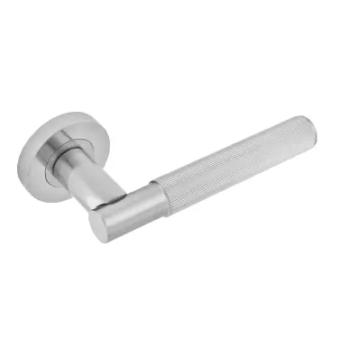 Click Here To Enlarge This Photo Of Eclipse 63242 Satin Nickel 'Linear' Lever on Round Rose Set &lpar;Insignia Range&rpar;