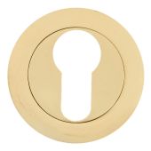 Eclipse 63566 Polished&sol;Satin Brass Euro Escutcheon on Round Rose &lpar;Insignia Range&rpar;