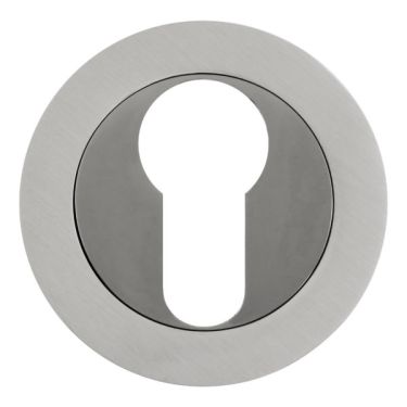 Click Here To Enlarge This Photo Of Eclipse 63568 Black Nickel&sol;Satin Nickel Euro Escutcheon on Round Rose &lpar;Insignia Range&rpar;