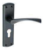 Eclipse 63724 Matt Black 'Monza' Lever Euro Profile Lock &lpar;47&period;5mm&rpar; Set