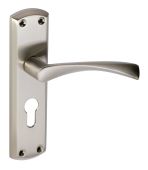 Eclipse 63728 Satin Nickel 'Monza' Lever Euro Profile Lock &lpar;47&period;5mm&rpar; Set