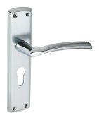Eclipse 63144 Polished&sol;Satin Chrome 'Tifosi' Lever Euro Profile Lock &lpar;47&period;5mm&rpar; Set