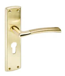 Eclipse 63152 Polished&sol;Satin Brass 'Tifosi' Lever Euro Profile Lock &lpar;47&period;5mm&rpar; Set