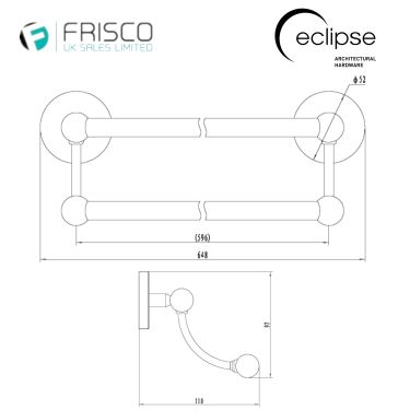 Click Here To Enlarge This Photo Of Eclipse 80003 &lpar;800 Series&rpar; Polished Chrome Double Towel Rail 600mm