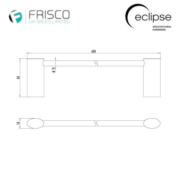Click Here To Enlarge This Photo Of Eclipse 80101 &lpar;801 Series&rpar; Polished Chrome 600mm Single Towel Rail