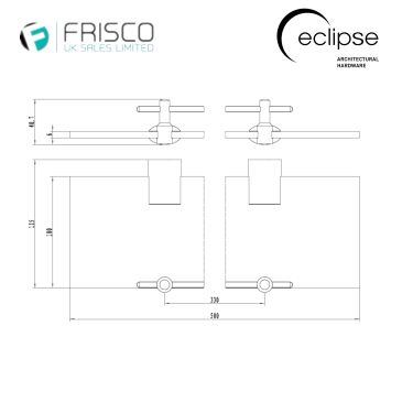 Click Here To Enlarge This Photo Of Eclipse 80135 &lpar;801 Series&rpar; Matt Black Glass Shelf