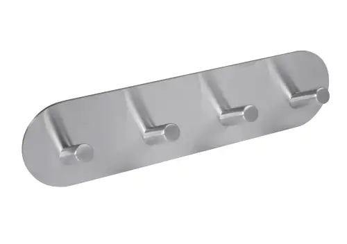 Click Here To Enlarge This Photo Of Eclipse 34736 Satin Stainless Steel Self Adhesive Quad Angled Coat Hook