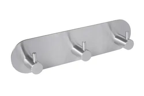 Click Here To Enlarge This Photo Of Eclipse 34739 Satin Stainless Steel Self Adhesive Trio Coat Hook