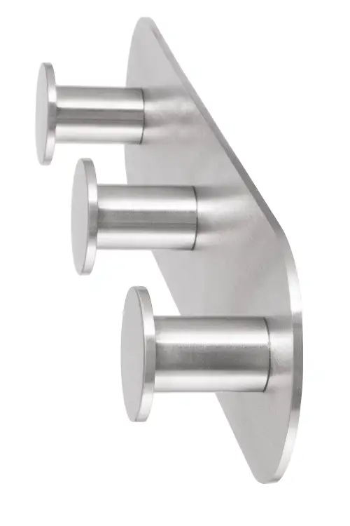 Click Here To Enlarge This Photo Of Eclipse 34743 Satin Stainless Steel Self Adhesive Trio Circular Coat Hook