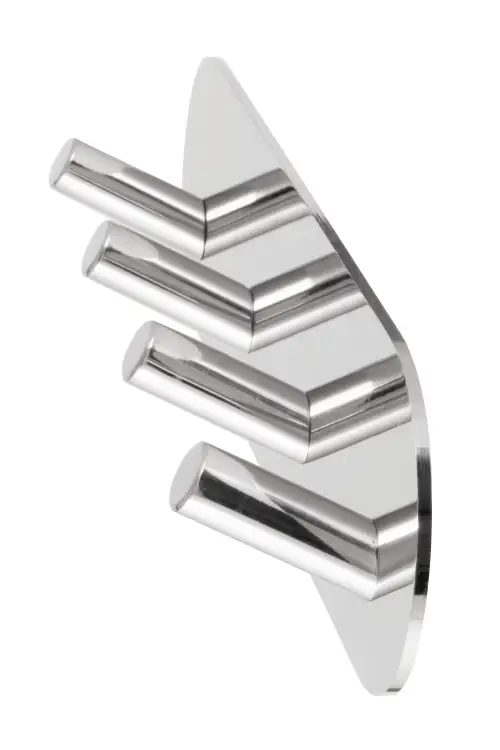 Click Here To Enlarge This Photo Of Eclipse 34746 Polished Stainless Steel Self Adhesive Quad Angled Coat Hook