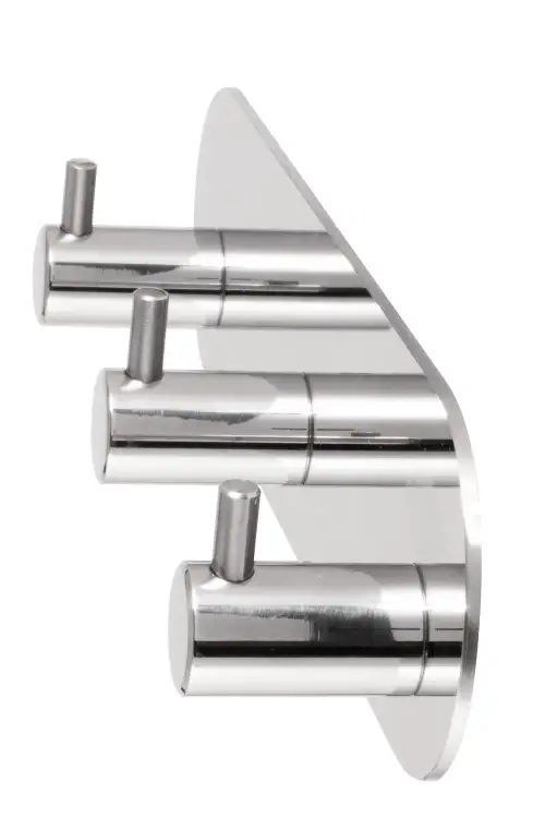 Click Here To Enlarge This Photo Of Eclipse 34749 Polished Stainless Steel Self Adhesive Trio Coat Hook