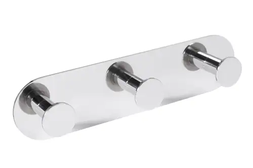 Click Here To Enlarge This Photo Of Eclipse 34753 Polished Stainless Steel Self Adhesive Trio Circular Coat Hook