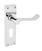 Eclipse 31319 Victorian Scroll Polished Chrome 'Picasso' Lever Euro Profile Set &lpar;47&period;5mm c&sol;c&rpar;