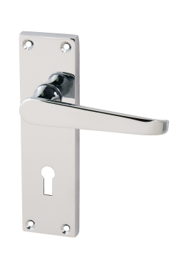Click Here To Enlarge This Photo Of Eclipse 31801 Victorian Straight Polished Chrome 'Cezanne' Lever Lock Set