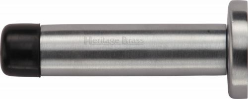 Click Here To Enlarge This Photo Of V1192 64-SC Heritage Brass Projection Door Stop 64mm &lpar;75mm projection inc buffer&rpar; Satin Chrome Finish