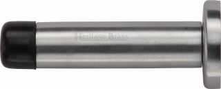 V1192 64-SC Heritage Brass Projection Door Stop 64mm &lpar;75mm projection inc buffer&rpar; Satin Chrome Finish