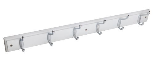 Click Here To Enlarge This Photo Of Eclipse 94502 Polished Chrome Hat & Hooks &lpar;6&rpar; on White Board 680mm x 70mm