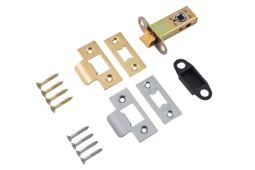 Eclipse 71279 63mm Bolt Through Heavy Duty CE Fire Rated Tubular Mortice Latch - Polished Brass&sol;Satin Chrome