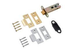Eclipse 71280 76mm Bolt Through Heavy Duty CE Fire Rated Tubular Mortice Latch - Polished Brass&sol;Satin Chrome