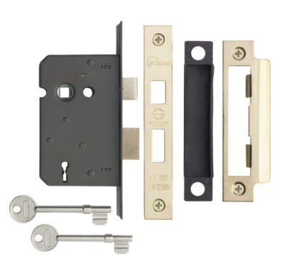 Click Here To Enlarge This Photo Of Eclipse 71010 63mm CE Fire Rated 3 Lever Mortice Sashlock - Polished Brass