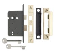 Eclipse 71010 63mm CE Fire Rated 3 Lever Mortice Sashlock - Polished Brass