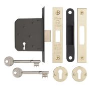 Eclipse 71014 63mm CE Fire Rated 3 Lever Mortice Deadlock - Polished Brass