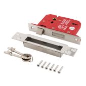 Eclipse 70063 76mm Heavy Duty 5 Lever Mortice Sashlock &lpar;BS3621&rpar; - Satin Chrome