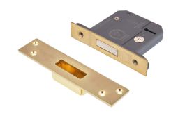 Eclipse 70064 63mm Heavy Duty 5 Lever Mortice Deadlock &lpar;BS3621&rpar; - Polished Brass
